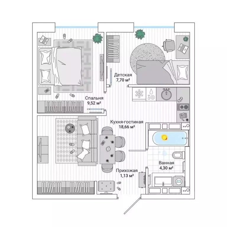 2-к кв. Приморский край, Владивосток Гринвуд жилой комплекс (42.2 м) - Фото 0