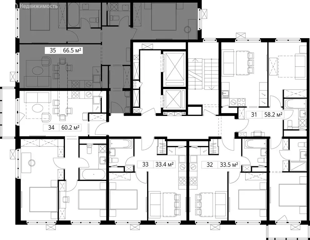 2-комнатная квартира: Сапроново, микрорайон Купелинка, квартал ... - Фото 2