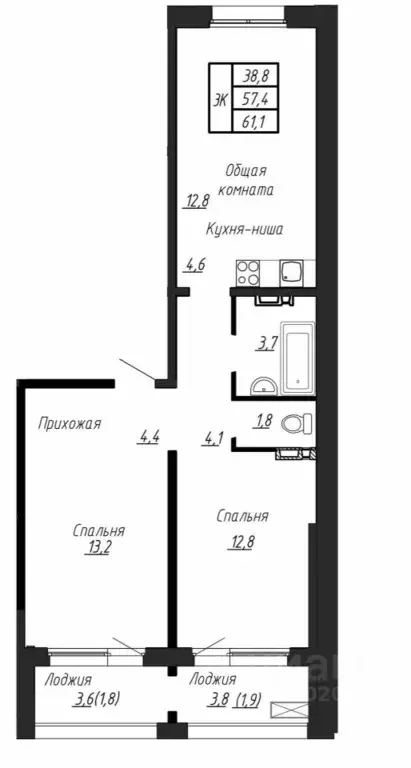 3-к кв. Ленинградская область, Тельмана Тосненский район, Сибирь жилой ... - Фото 0