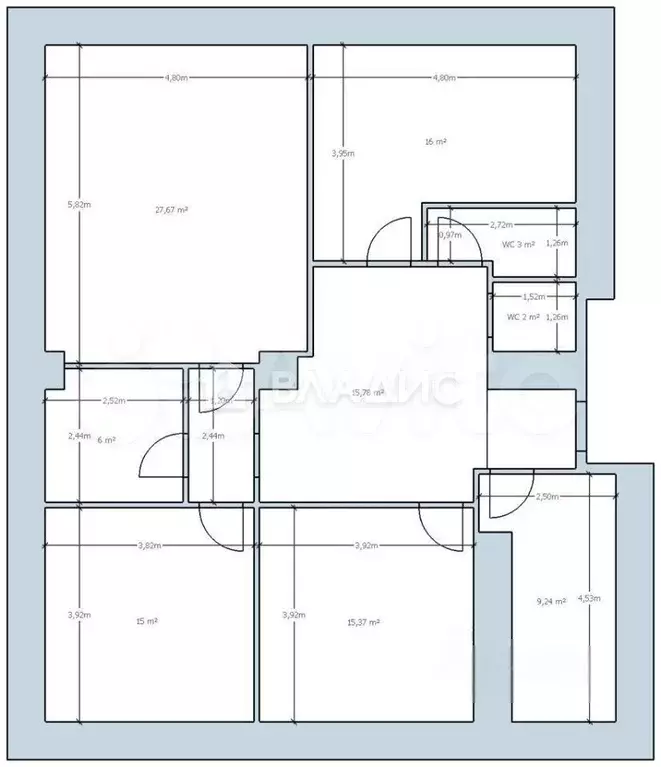 5-к. квартира, 114 м, 1/6 эт. - Фото 0