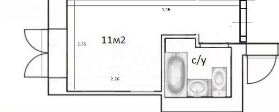 Квартира-студия, 11,1 м, 1/8 эт. - Фото 0