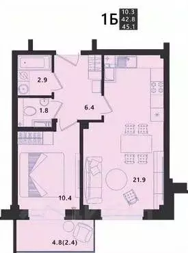 1-к кв. Псковская область, Псковский район, Завеличенская волость, д. ... - Фото 1