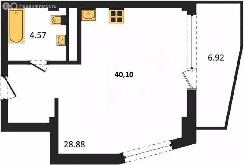 Квартира-студия: Севастополь, улица Лётчиков, 10 (40.1 м) - Фото 1