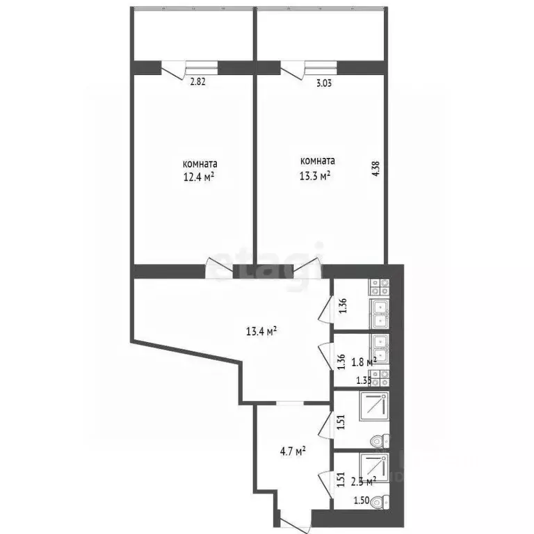 Комната Вологодская область, Череповец просп. Победы, 4 (12.4 м) - Фото 2