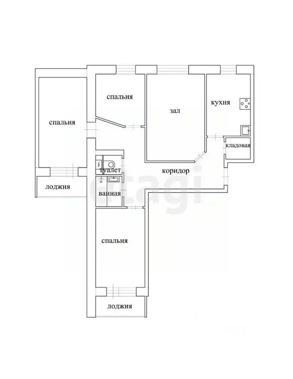 4-к кв. Тульская область, Тула Пролетарская ул., 26 (80.1 м) - Фото 2