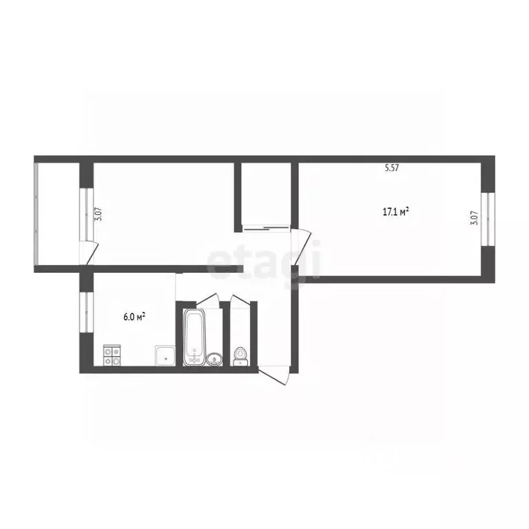 2-к кв. Ханты-Мансийский АО, Сургут ул. Республики, 84 (45.0 м) - Фото 2