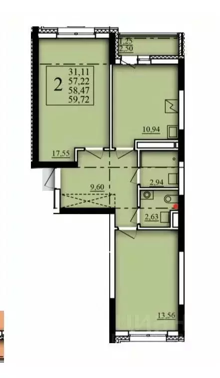 2-к кв. Башкортостан, Уфа Затон-Восточный жилрайон, Паруса жилой ... - Фото 0