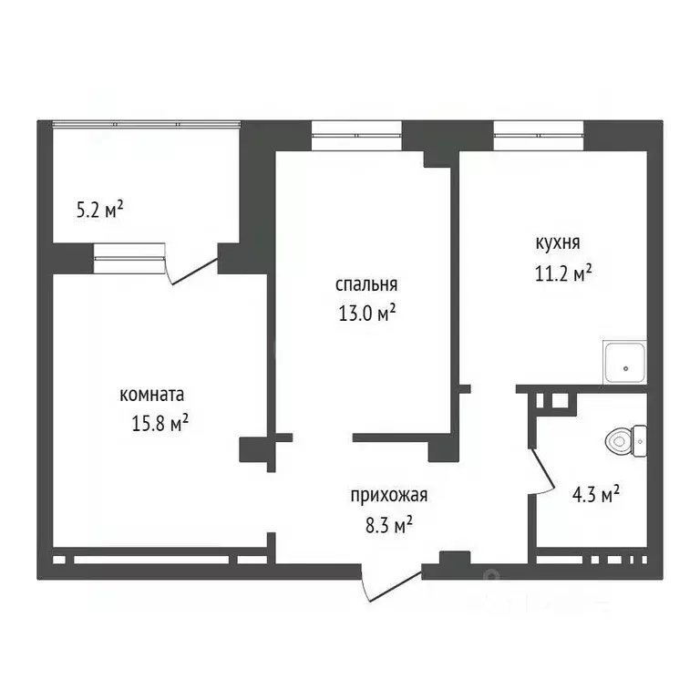 3-к кв. Красноярский край, Красноярск Лесопарковая ул., 43 (55.8 м) - Фото 2