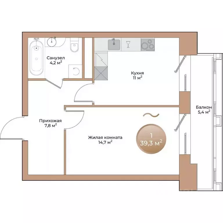 1-к кв. Красноярский край, Красноярск ул. Партизана Железняка (39.3 м) - Фото 2