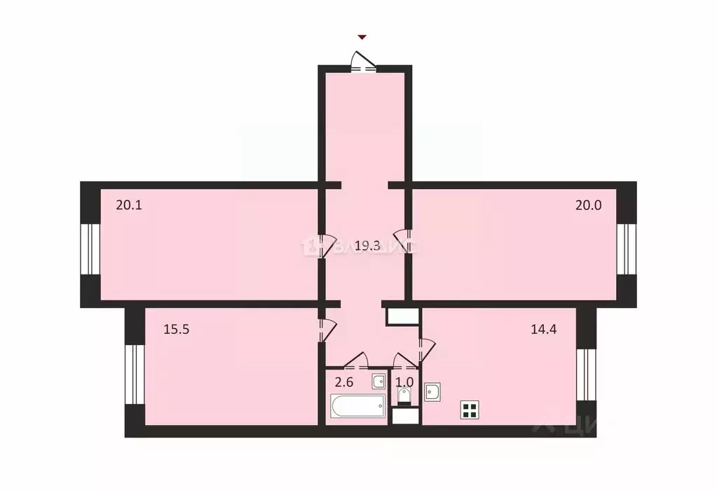 3-к кв. Санкт-Петербург Богатырский просп., 48к1 (92.9 м) - Фото 1