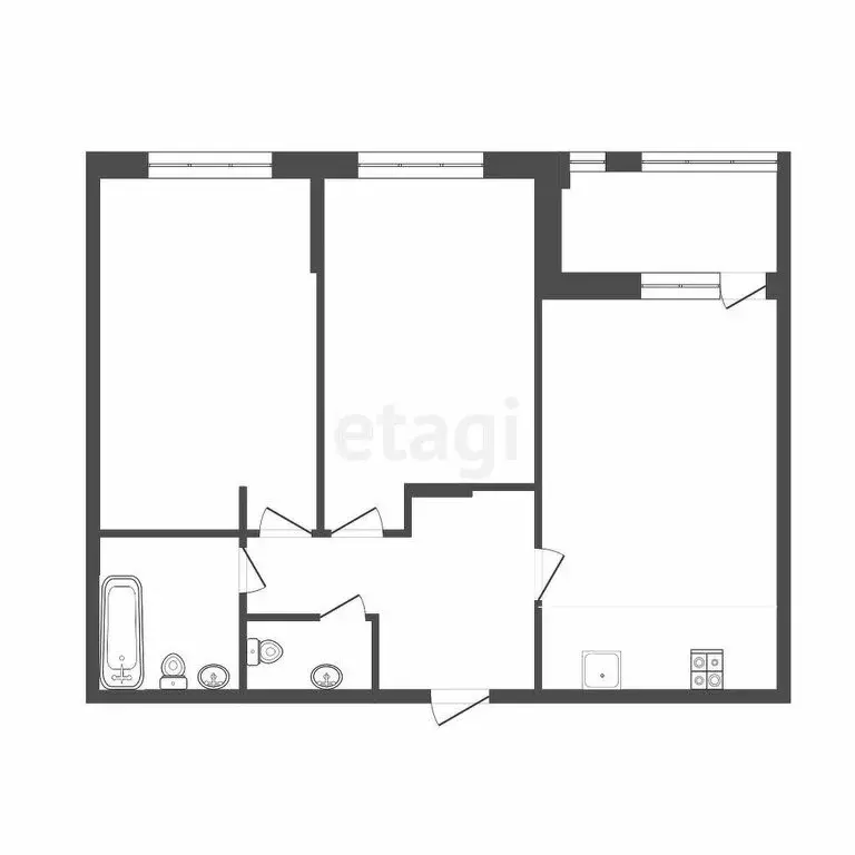 2-комнатная квартира: Тюмень, улица Павла Никольского, 12 (66.5 м) - Фото 1