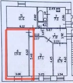 Комната Санкт-Петербург 9-я Васильевского острова линия, 72В (19.8 м) - Фото 1