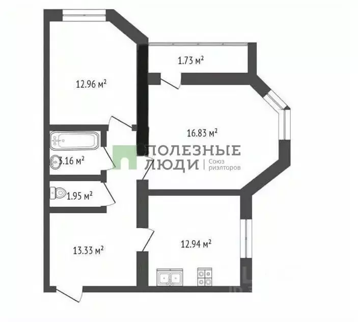 2-к кв. Тамбовская область, Тамбов Лермонтовская ул., 54 (62.9 м) - Фото 2