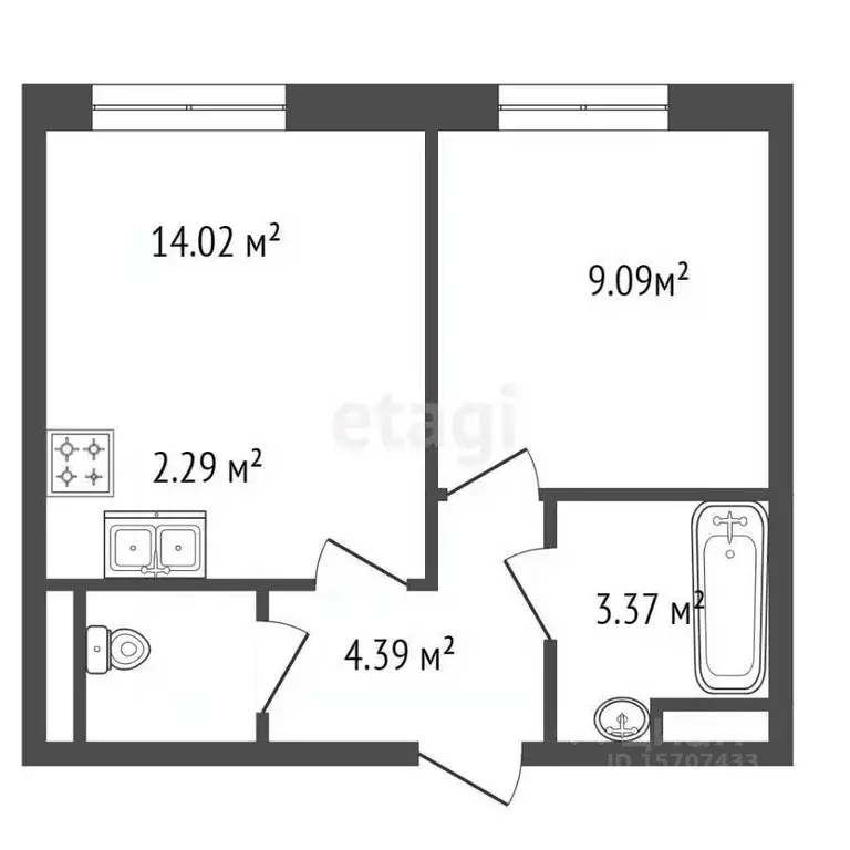 1-к кв. Санкт-Петербург ул. Маршала Захарова, 8 (33.0 м) - Фото 0