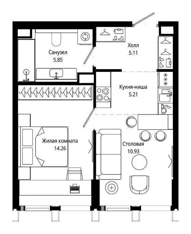1-комнатная квартира: Москва, 4-я улица Марьиной Рощи, 10к5 (41.6 м) - Фото 2