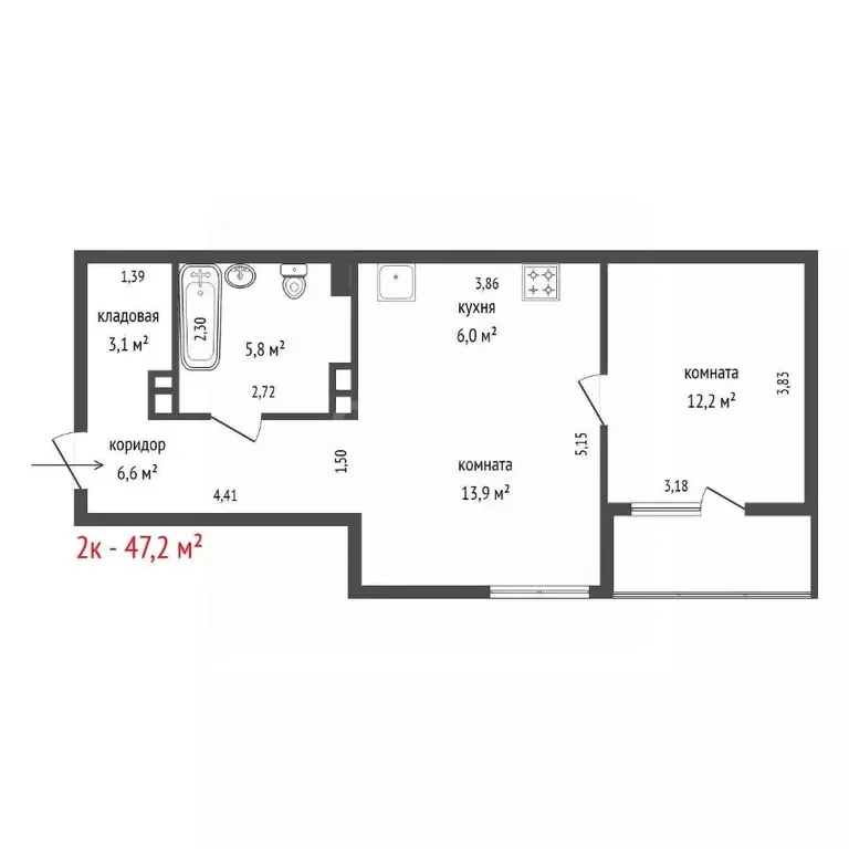 2-к кв. Свердловская область, Екатеринбург ул. Академика Ландау, 16 ... - Фото 2