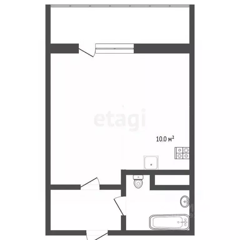 Студия Тюменская область, Тюмень Комбинатская ул., 54к2 (31.8 м) - Фото 2