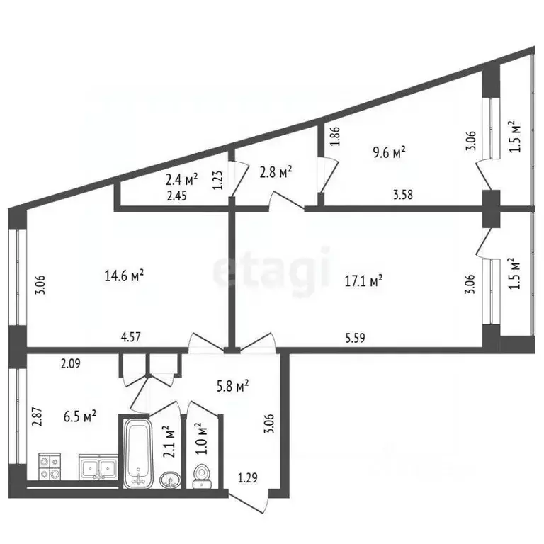 3-к кв. Мордовия, Саранск ул. Есенина, 18 (62.5 м) - Фото 1