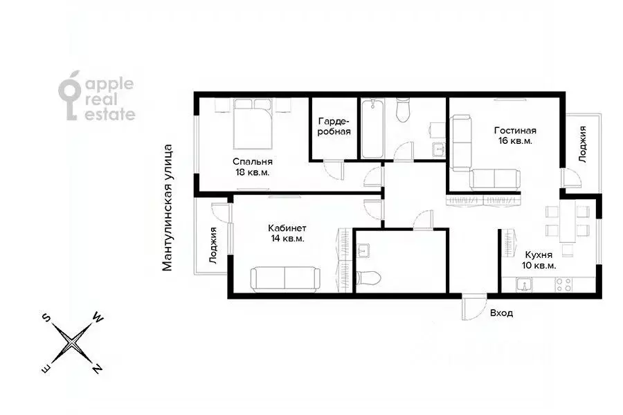 3-к кв. Москва Мантулинская ул., 9к1 (80.0 м) - Фото 2