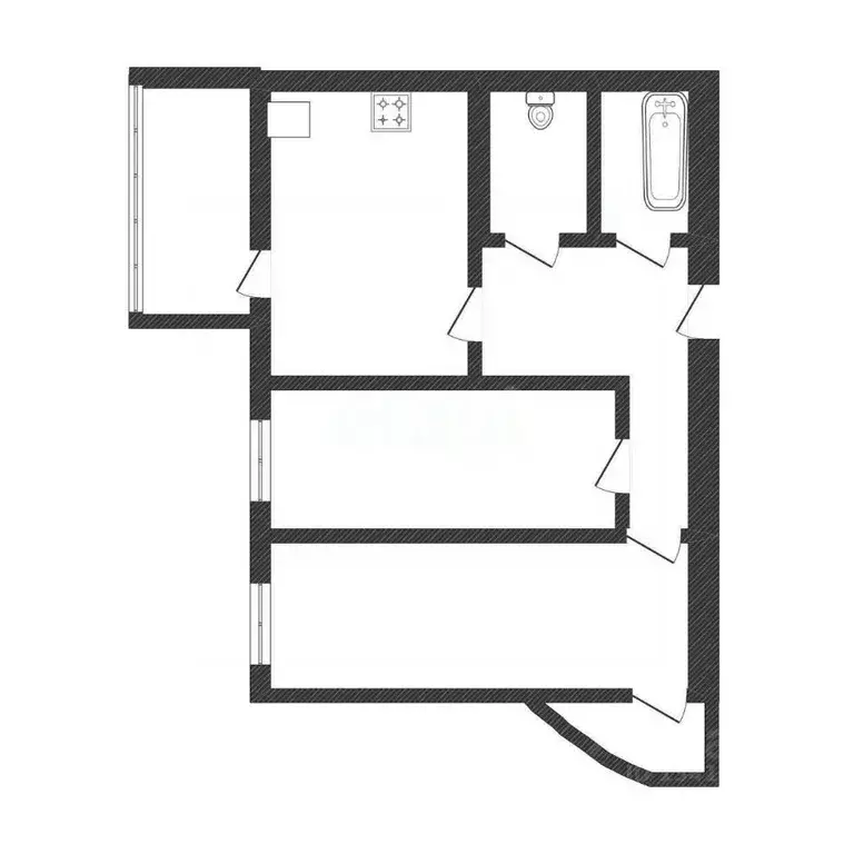 2-к кв. Белгородская область, Белгород ул. Щорса, 31 (45.0 м) - Фото 2