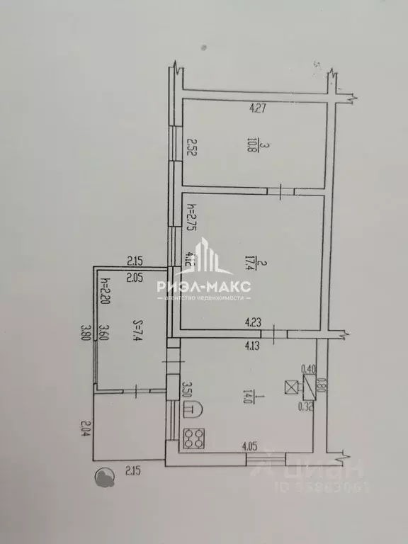 2-к кв. Брянская область, Брянск ул. Суворова, 1 (42.2 м) - Фото 1