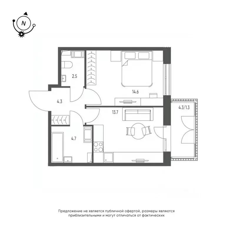 1-к кв. Омская область, Омск Зеленая река мкр, 13 (41.1 м) - Фото 0