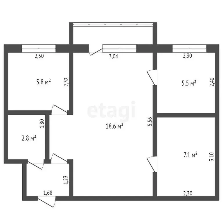 3-комнатная квартира: Кемерово, Стахановская улица, 23А (41.9 м) - Фото 0