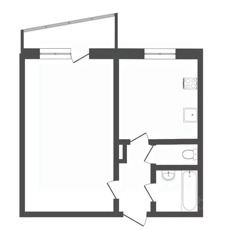 1-к кв. Тюменская область, Тюмень Заречный проезд, 4 (33.6 м) - Фото 1