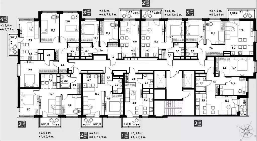 Студия Пермский край, д. Кондратово просп. Дягилева, 3 (78.9 м) - Фото 2