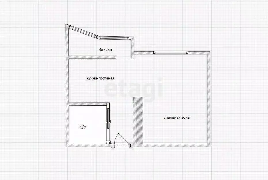 1-к кв. Приморский край, Владивосток 71-й мкр, ул. Ватутина, 4В (39.7 ... - Фото 1