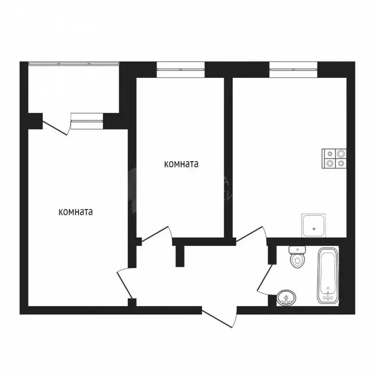 2-комнатная квартира: Тюмень, улица Новосёлов, 113 (52.72 м) - Фото 0