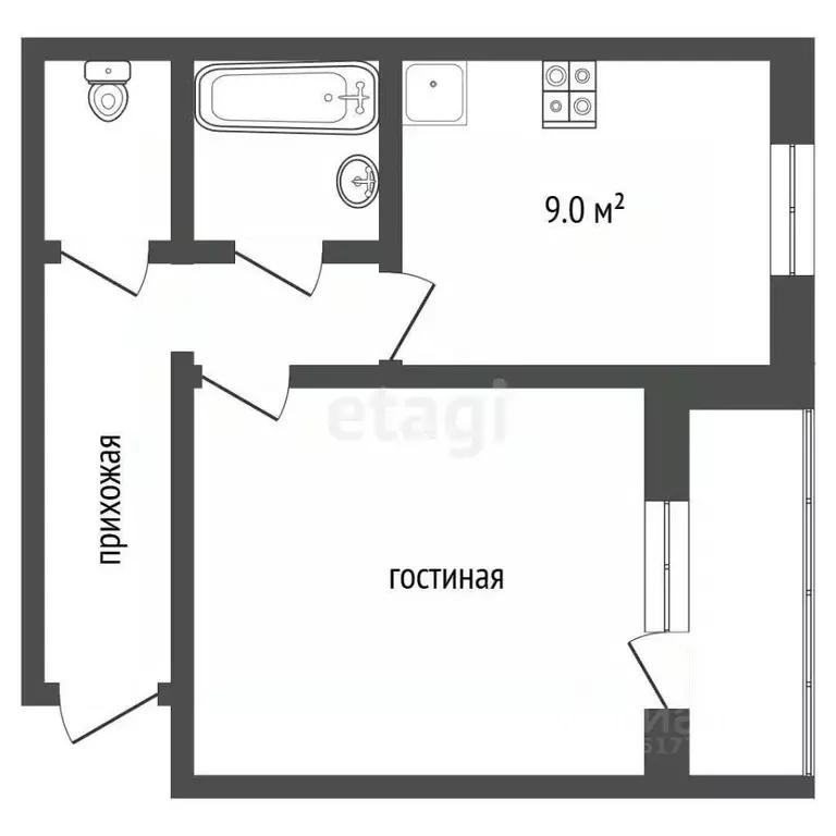 1-к кв. Ямало-Ненецкий АО, Муравленко ул. Энтузиастов, 1 (41.5 м) - Фото 1
