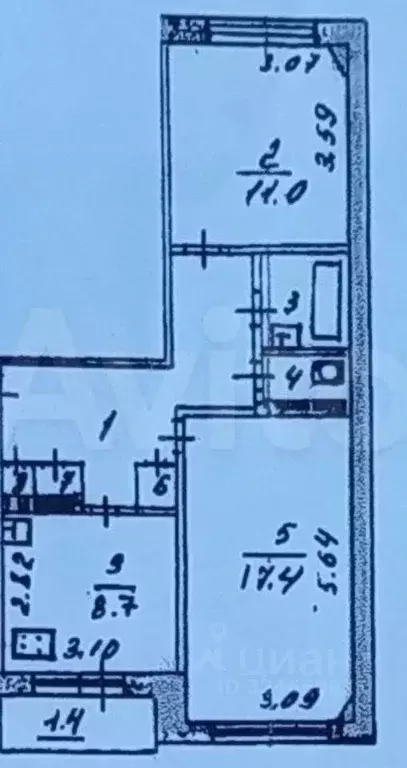 2-к кв. Псковская область, Псков Новгородская ул., 28 (53.9 м) - Фото 1