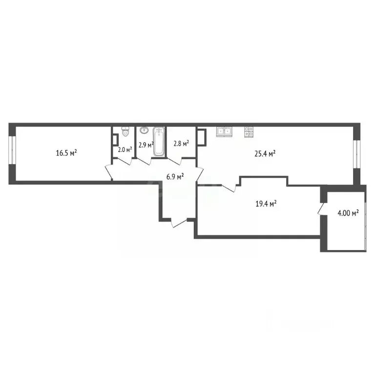 2-к кв. Санкт-Петербург ул. Парфеновская, 6к1 (76.0 м) - Фото 2