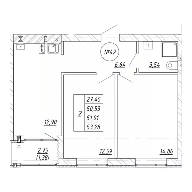 2-к кв. Калининградская область, Зеленоградск  (53.28 м) - Фото 1