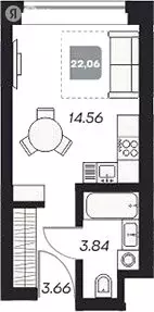 Квартира-студия: Новосибирск, площадь Карла Маркса, 4/7 (22.18 м) - Фото 1
