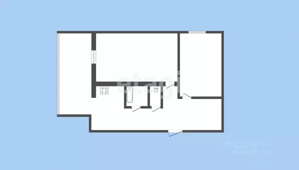 2-к кв. Карачаево-Черкесия, Черкесск ул. Космонавтов, 24 (54.3 м) - Фото 1