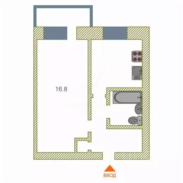 1-к кв. Тюменская область, Тюмень Широтная ул., 121 (30.0 м) - Фото 1