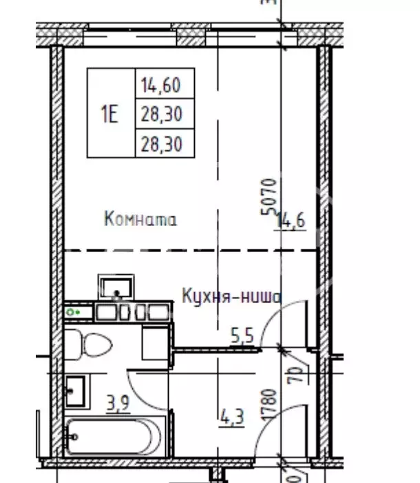 Квартира-студия: село Фролы, Балтийская улица, 12 (28.3 м) - Фото 1