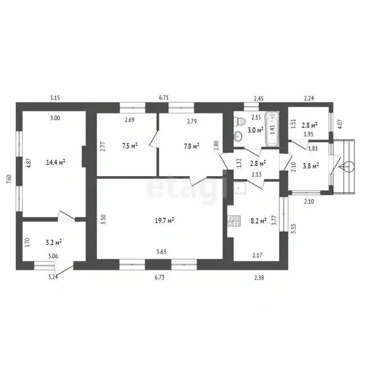 Дом в Крым, Сакский район, с. Молочное ул. Гагарина, 41 (75 м) - Фото 2