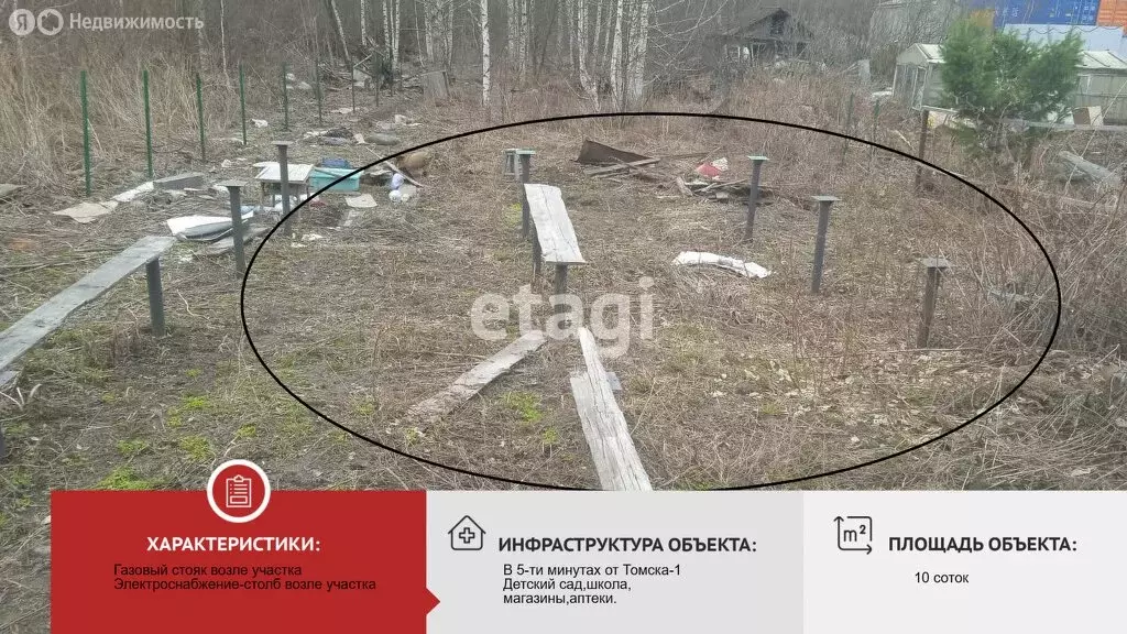 Участок в Томск, посёлок Угольный (10 м) - Фото 0