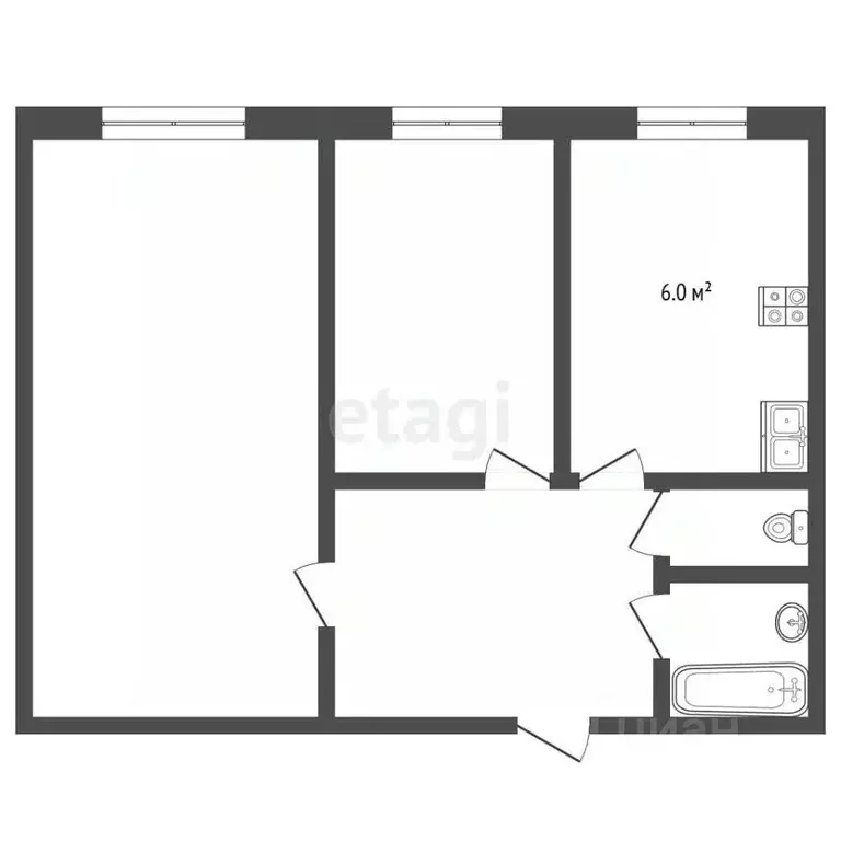 2-к кв. Мордовия, Саранск ул. Тани Бибиной, 26 (48.0 м) - Фото 1