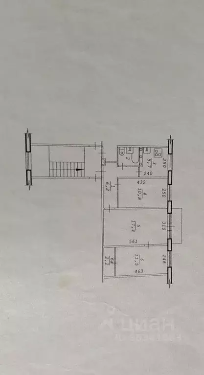 3-к кв. Новосибирская область, Новосибирск ул. Есенина, 39/1 (56.8 м) - Фото 2
