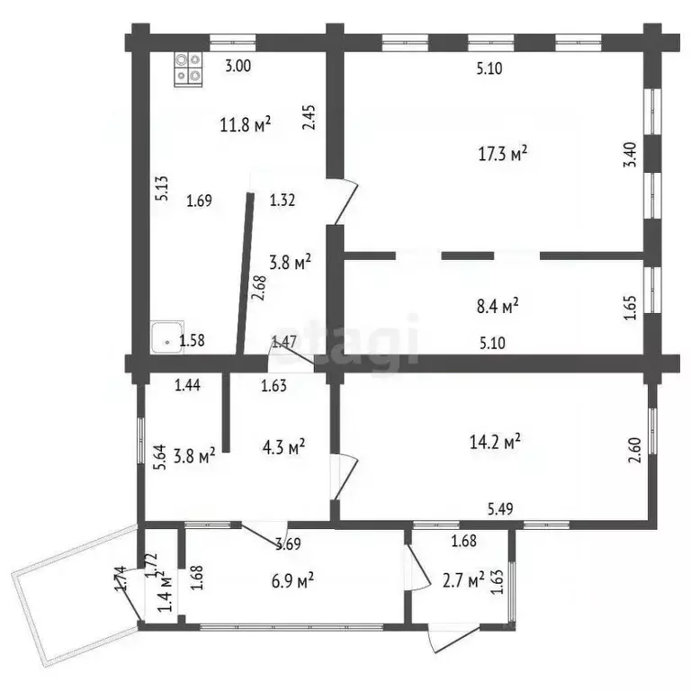 Дом в Башкортостан, Стерлитамак ул. Ильича (74 м) - Фото 1