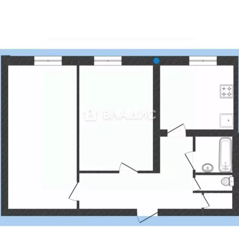 2-к кв. Белгородская область, Белгород Садовая ул., 33 (43.0 м) - Фото 2