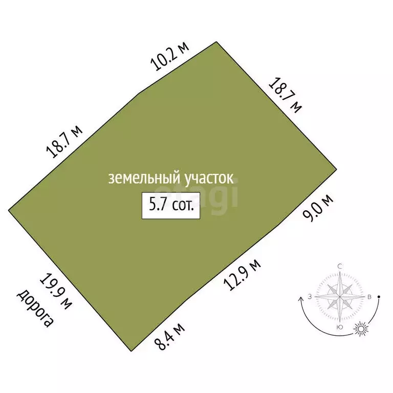 Участок в Тюмень, СНТ Урожайный, Пятая улица (5.65 м) - Фото 1