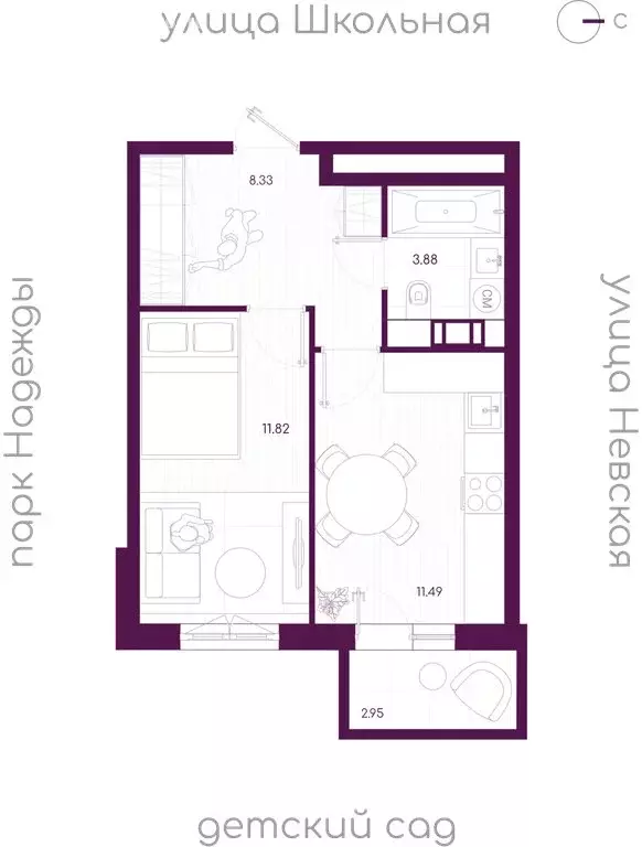 1-комнатная квартира: городской посёлок Дубровка, Школьная улица ... - Фото 1