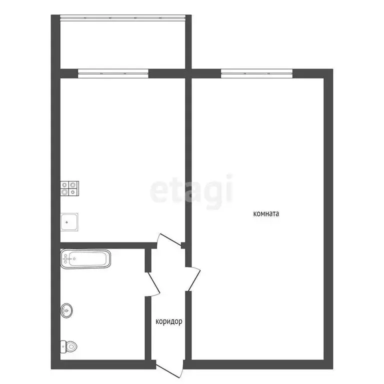 1-комнатная квартира: посёлок Отрадное, Каштановая улица, 7 (37.5 м) - Фото 1