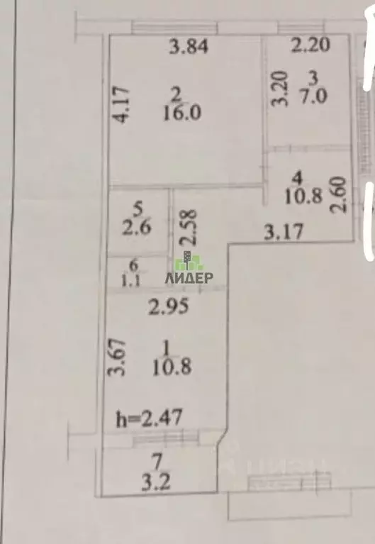 2-к кв. Башкортостан, Дюртюли ул. Матросова, 5 (48.3 м) - Фото 2