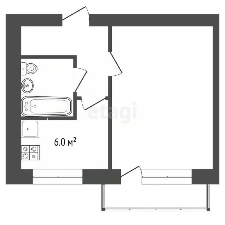 1-к кв. Чувашия, Чебоксары Цивильская ул., 13 (29.0 м) - Фото 2